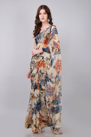 Lovely Indigo Print in Chiffon