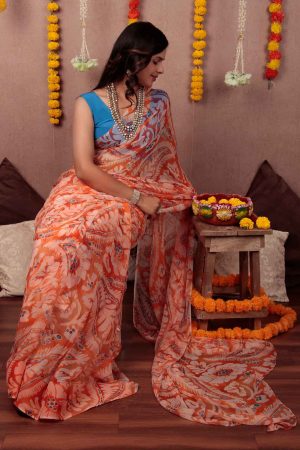 Orange Ecstasy Chiffon