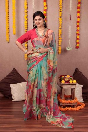 Fantasy In Pastel Green - Pure chiffon