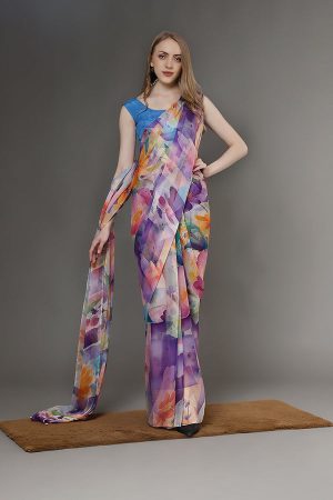 Hues of Blue and Purple in Chiffon