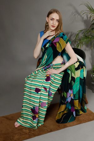 Digital Extravaganza Silk Crepe Saree