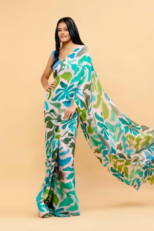 Green and Blue Flowers in Chinon