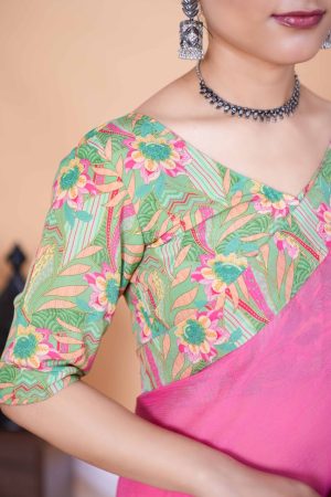 Border Bloom Indian Chiffon Saree