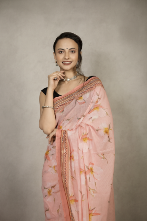 Peach Glow Indian KOTA SAREE